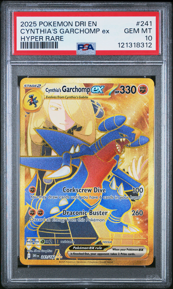 Cynthia'S Garchomp Ex #241 2025 Pokemon Dri En-Destined Rivals PSA 10 Hyper Rare