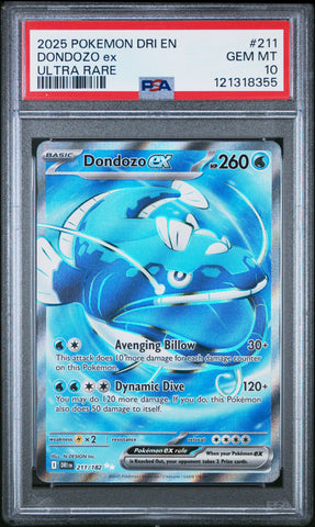 Dondozo Ex #211 2025 Pokemon Dri En-Destined Rivals PSA 10 Ultra Rare