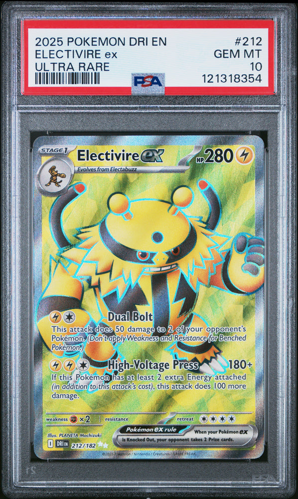 Electivire Ex #212 2025 Pokemon Dri En-Destined Rivals PSA 10 Ultra Rare