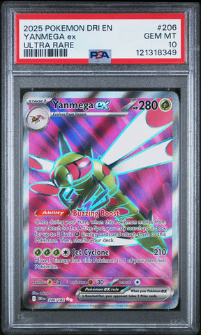 Yanmega Ex #206 2025 Pokemon Dri En-Destined Rivals PSA 10 Ultra Rare a