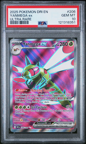 Yanmega Ex #206 2025 Pokemon Dri En-Destined Rivals PSA 10 Ultra Rare b