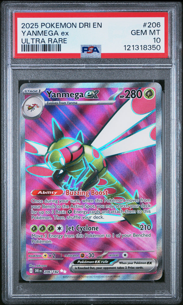 Yanmega Ex #206 2025 Pokemon Dri En-Destined Rivals PSA 10 Ultra Rare c
