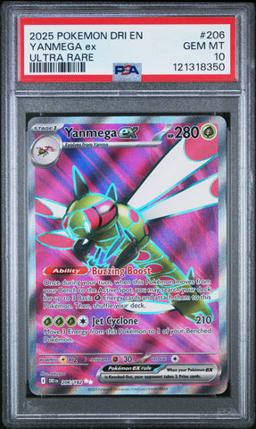 Yanmega Ex #206 2025 Pokemon Dri En-Destined Rivals PSA 10 Ultra Rare c