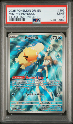 Misty'S Psyduck #193 2025 Pokemon Dri En-Destined Rivals PSA 9 IR