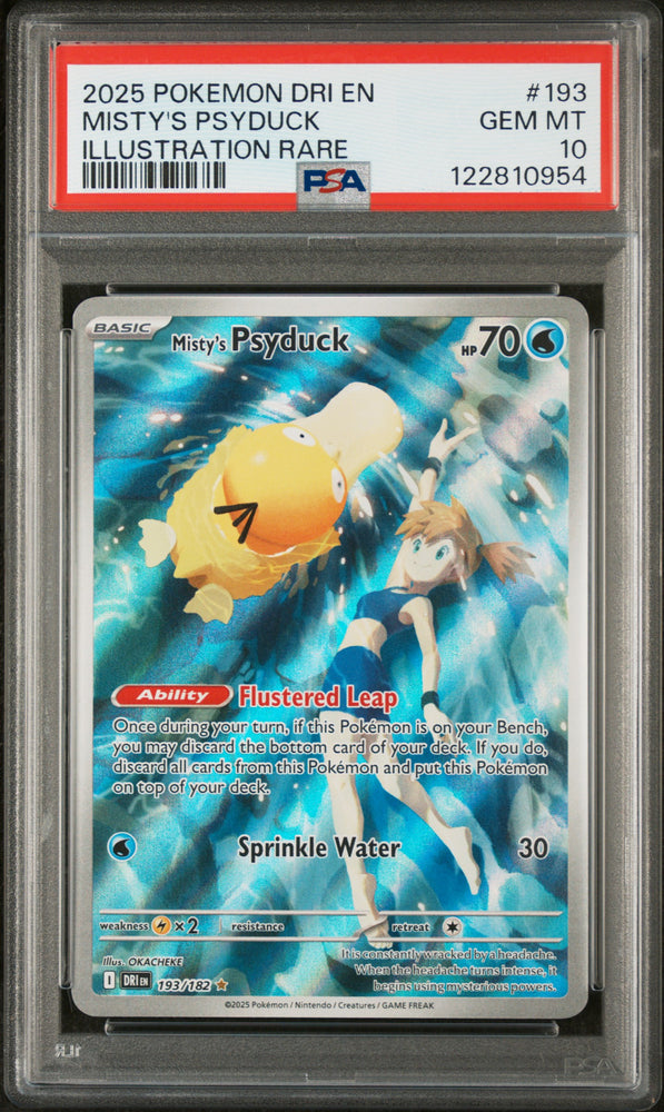 Misty's Psyduck #193 2025 Pokemon Dri En-Destined Rivals PSA 10 IR