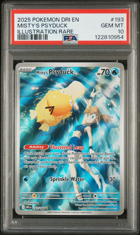 Misty's Psyduck #193 2025 Pokemon Dri En-Destined Rivals PSA 10 IR