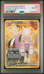 Rocket's Mewtwo Ex #240 2025 Pokemon Dri En-Destined Rivals PSA 10 Hyper Rare