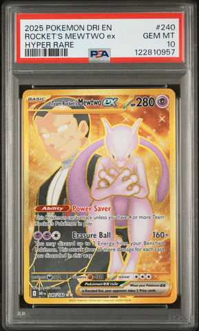 Rocket's Mewtwo Ex #240 2025 Pokemon Dri En-Destined Rivals PSA 10 Hyper Rare