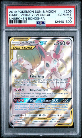 Gardevoir/Sylveon Gx #205 2019 Pokemon Sun & Moon Unbroken Bonds PSA 10