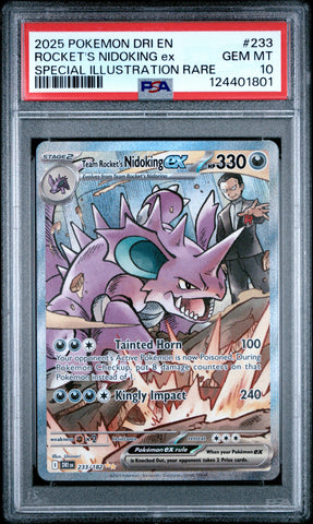 Rocket's Nidoking Ex #233 2025 Pokemon Dri En-Destined Rivals PSA 10 SIR