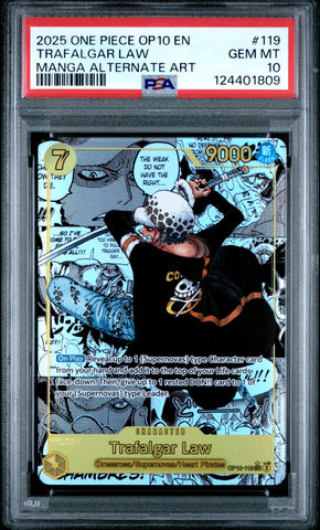 Trafalgar Law #119 2025 One Piece Op10-Royal Blood PSA 10 Manga Alternate Art