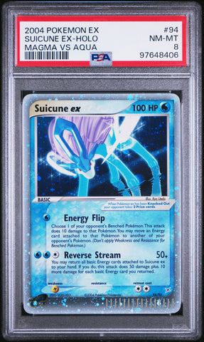 Suicune Ex-Holo #94 2004 Pokemon Ex Team Magma Vs Team Aqua PSA 8