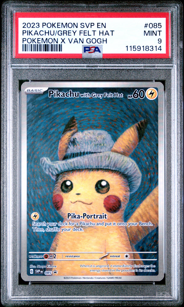 Pikachu/Grey Felt Hat #085 2023 Pokemon Svp En-Sv Black Star Promo PSA 9