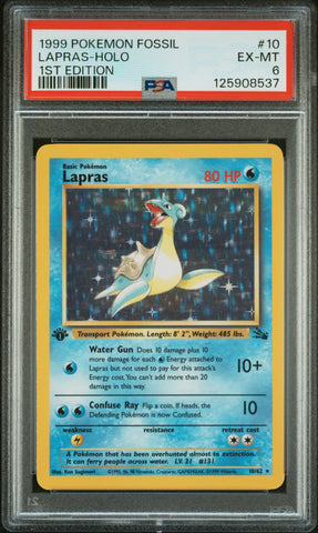 Lapras-Holo #10 1999 Pokemon Fossil PSA 6 1st Edition