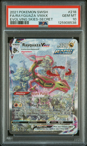 Rayquaza Vmax #218 2021 Pokemon Sword & Shield Evolving Skies PSA 10