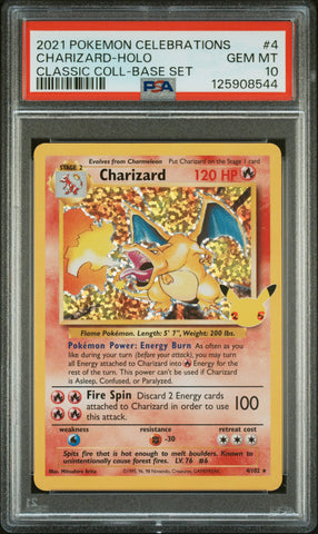 Charizard-Holo #4 2021 Pokemon Celebrations Classic Collection PSA 10