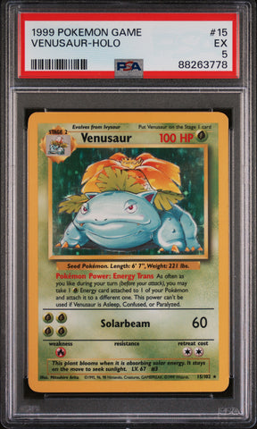 Venusaur-Holo #15 1999 Pokemon Game PSA 5
