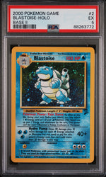 Blastoise-Holo #2 2000 Pokemon Game Base Ii PSA 5 Base Ii