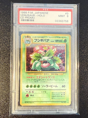 Venusaur-Holo #3 1999 Pokemon Japanese Cd Promo PSA 9 Cd Promo