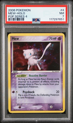 Mew-Holo #4 2006 Pokemon Pop Series 4 PSA 7 Pop Series 4
