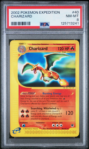 Charizard #40 2002 Pokemon Expedition PSA 8