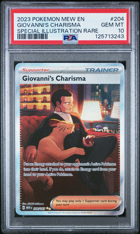 Giovanni's Charisma #204 2023 Pokemon Mew En-151 PSA 10 SIR