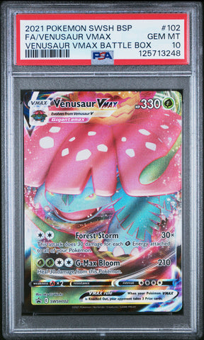 Venusaur Vmax #102 2021 Pokemon Swsh Black Star Promo PSA 10
