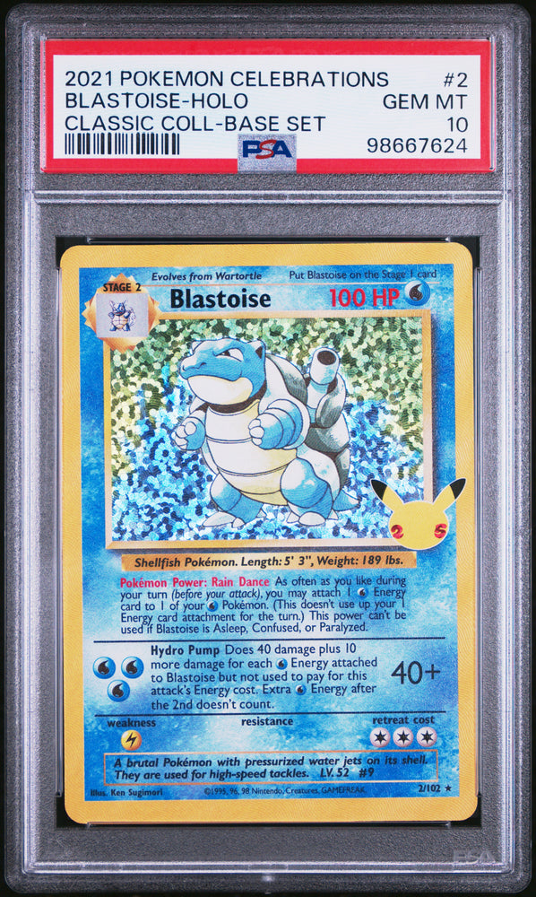 Blastoise-Holo #2 2021 Pokemon Celebrations Classic Collection PSA 10