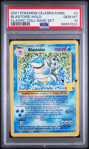 Blastoise-Holo #2 2021 Pokemon Celebrations Classic Collection PSA 10