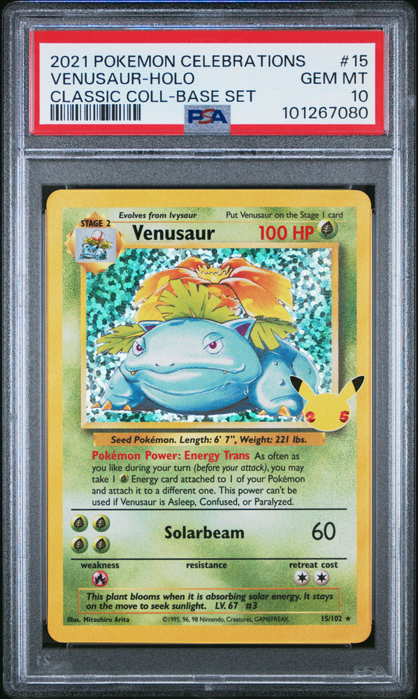 Venusaur-Holo #15 2021 Pokemon Celebrations Classic Collection PSA 10