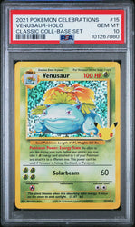 Venusaur-Holo #15 2021 Pokemon Celebrations Classic Collection PSA 10