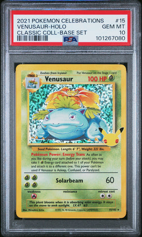 Venusaur-Holo #15 2021 Pokemon Celebrations Classic Collection PSA 10