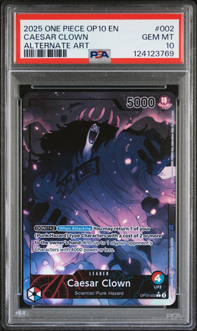 Caesar Clown #002 2025 One Piece Op10-Royal Blood PSA 10 Alternate Art