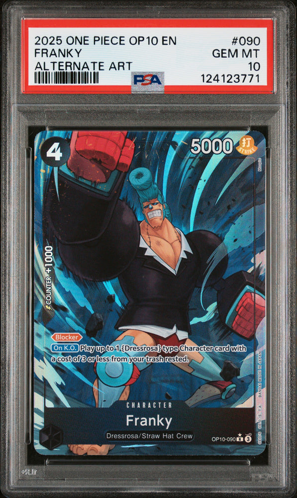 Franky #090 2025 One Piece Op10-Royal Blood PSA 10 Alternate Art