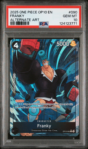 Franky #090 2025 One Piece Op10-Royal Blood PSA 10 Alternate Art