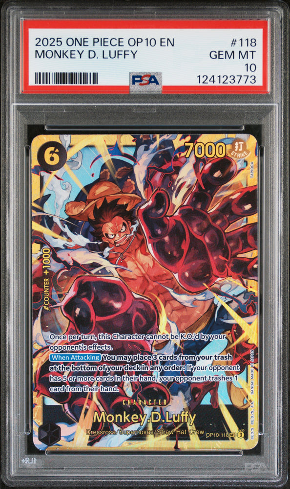 Monkey D. Luffy #118 2025 One Piece Op10-Royal Blood PSA 10 a