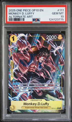 Monkey D. Luffy #111 2025 One Piece Op10-Royal Blood PSA 10 Alternate Art