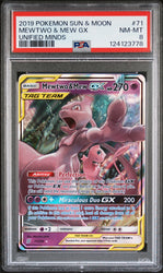 Mewtwo & Mew Gx #71 2019 Pokemon Sun & Moon Unified Minds PSA 8 Unified Minds