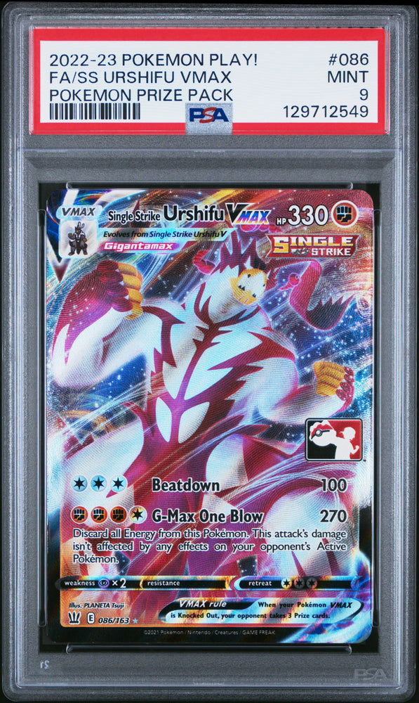 Ss Urshifu Vmax #086 2022-2023 Pokemon Play! Pokemon Prize Pack PSA 9