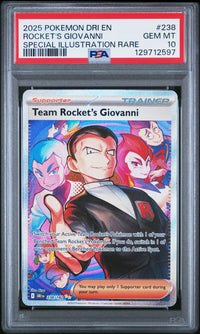 Rocket's Giovanni #238 2025 Pokemon Dri En-Destined Rivals PSA 10 SIR