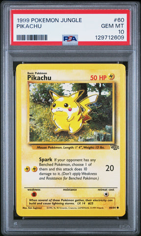 Pikachu #60 1999 Pokemon Jungle PSA 10 a