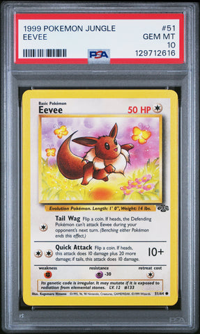 Eevee #51 1999 Pokemon Jungle PSA 10
