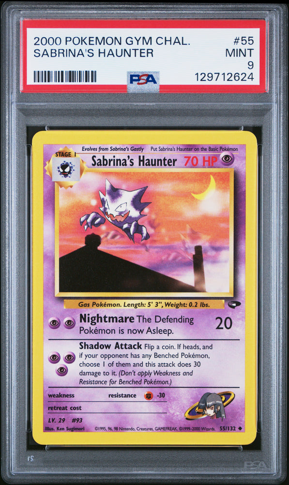 Sabrina's Haunter #55 2000 Pokemon Gym Challenge PSA 9