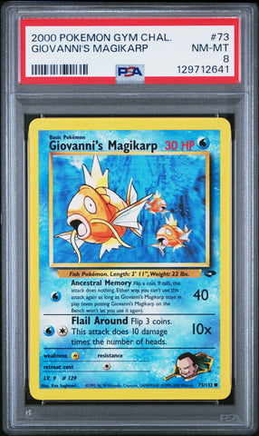Giovanni's Magikarp #73 2000 Pokemon Gym Challenge PSA 8