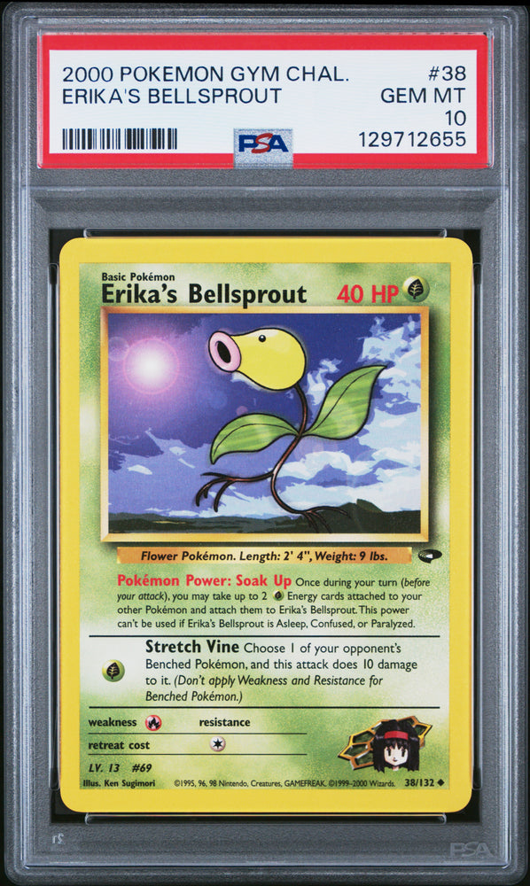 Erika's Bellsprout #38 2000 Pokemon Gym Challenge PSA 10