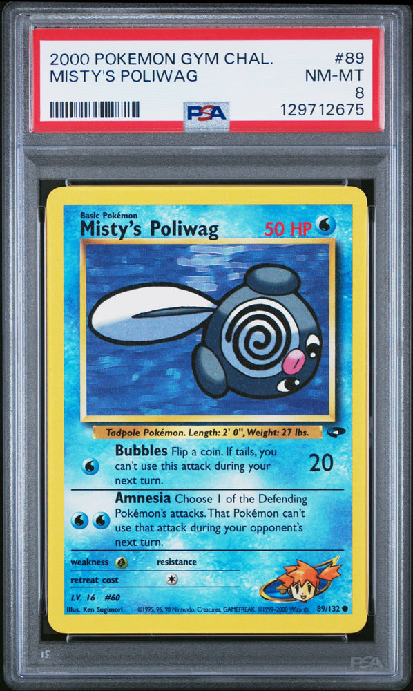 Misty's Poliwag #89 2000 Pokemon Gym Challenge PSA 8