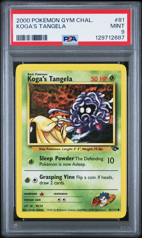 Koga's Tangela #81 2000 Pokemon Gym Challenge PSA 9 b