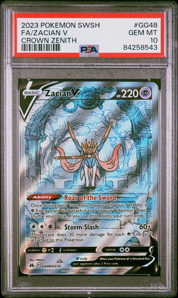 Zacian V #GG48 2023 Pokemon Sword And Shield Crown Zenith PSA 10 Crown Zenith