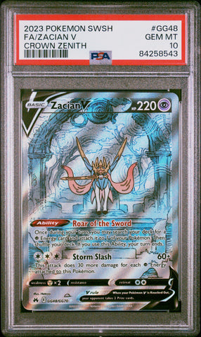 Zacian V #GG48 2023 Pokemon Sword And Shield Crown Zenith PSA 10 Crown Zenith