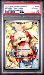 Hisuian Growlithe #181 2024 Pokemon Twm En-Twilight Masquerade PSA 10 IR